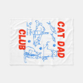 Retro Cat Dad Club Life Is Better With Cats Funny Fleecedecke (Vorderseite (Horizontal))