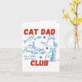 Retro Cat Dad Club Life Is Better With Cats Funny Karte (Gelbe Blume)