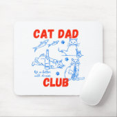 Retro Cat Dad Club Life Is Better With Cats Funny Mousepad (Mit Mouse)