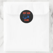 Retro Cat Dad Club Life Is Better With Cats Funny  Runder Aufkleber (Tasche)