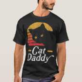 Retro Cat Daddy Black Cat Design T-Shirt (Vorderseite)