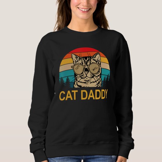 Retro Cat Daddy Vatertag Cat Sweatshirt (Vorderseite)