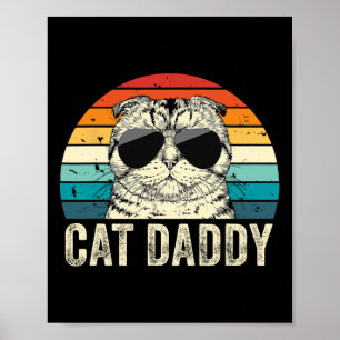 Retro Cat Daddy Vintag gestört Scottish Fold C Poster