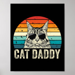 Retro Cat Daddy Vintage abgenutzt Maine Coon Katze Poster