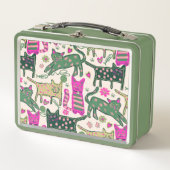 Retro Cat Design Metall Brotdose (Vorderseite)