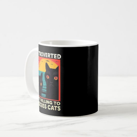 Retro Cat Funny Introverted But Willing To Discuss Kaffeetasse (Vorderseite Links)