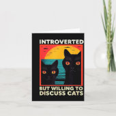 Retro Cat Funny Introverted But Willing To Discuss Karte (Vorderseite)