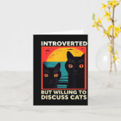 Retro Cat Funny Introverted But Willing To Discuss Karte (Gelbe Blume)
