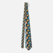 Retro Cat Graphic Custom Necktie Krawatte (Rückseite)