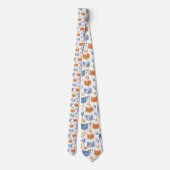 Retro Cat Graphic Custom Necktie Krawatte (Rückseite)