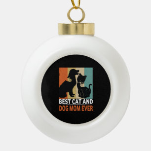 Retro Cat Hund Mama Cat Mama Furmama Welpe Kitty M Keramik Kugel-Ornament