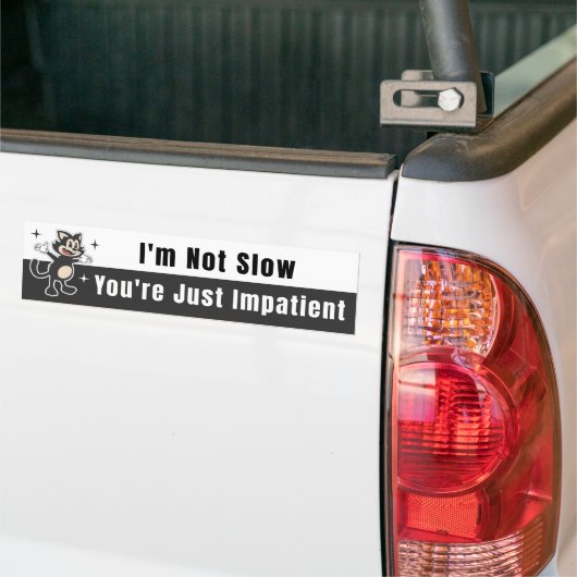 Retro Cat - ich bin nicht langsam Autoaufkleber (Auf Lkw)