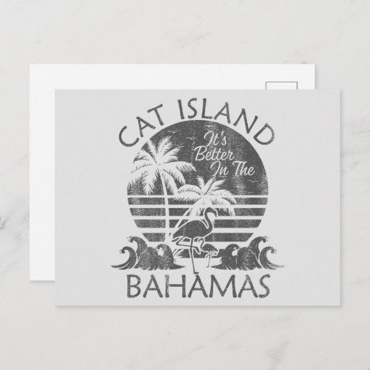 Retro Cat Island Bahamas Postkarte Schifffahrt (Vorne/Hinten)