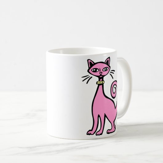 Retro Cat Kaffeetasse (VorderseiteRechts)