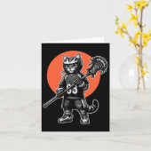 Retro Cat Lacrosse Player Vintag 90er Karte (Gelbe Blume)
