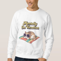 Retro Cat Mentally On Vacation Men’s Sweatshirt