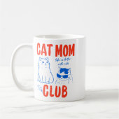 Retro Cat Mom Club Funny Cat Meme Mama Grandma Mot Kaffeetasse (Links)