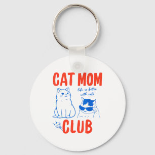 Retro-Cat-Mom-Club Lustiger Cat-Meme Mama Oma Mutt Schlüsselanhänger