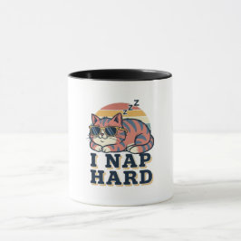 Retro Cat Nap Humor Color Inside Mug Tasse