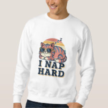 Retro Cat Nap Humor Men’s Sweatshirt