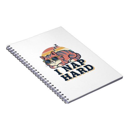 Retro Cat Nap Quote Lined Notebook Notizblock (Rechte Seite)