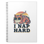 Retro Cat Nap Quote Lined Notebook Notizblock (Vorderseite)