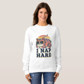 Retro Cat Nap Quote Women’s Sweatshirt (Vorne ganz)