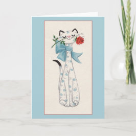 Retro Cat Note Card Karte