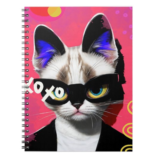 Retro Cat | Notebook-Journal Notizblock (Vorderseite)