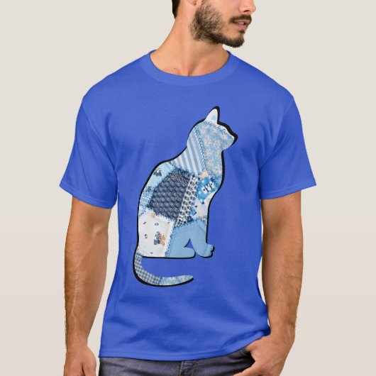Retro Cat Patchwork Vintag T-Shirt (Vorderseite)