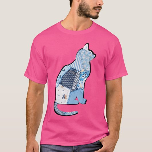 Retro Cat Patchwork Vintag T-Shirt (Vorderseite)