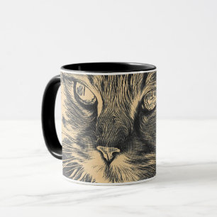 Retro Cat Pencil Tasse