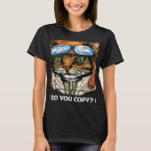 Retro Cat Pilot MEOW Kitty Owner Fur Elterntier 3 T-Shirt (Vorderseite)
