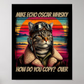 Retro Cat Pilot Mike Echo Oscar Whisky M.e.w Poster (Vorne)