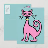 Retro Cat Postkarte (Vorne/Hinten)