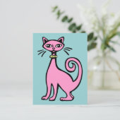Retro Cat Postkarte (Stehend Vorderseite)
