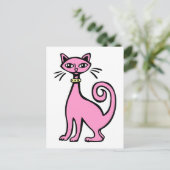 Retro Cat Postkarte (Stehend Vorderseite)