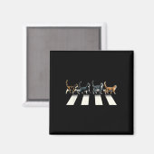 Retro Cat Rock and Roll Musik Geschenk Männer Kind Magnet (Vorderseite/Rückseite)