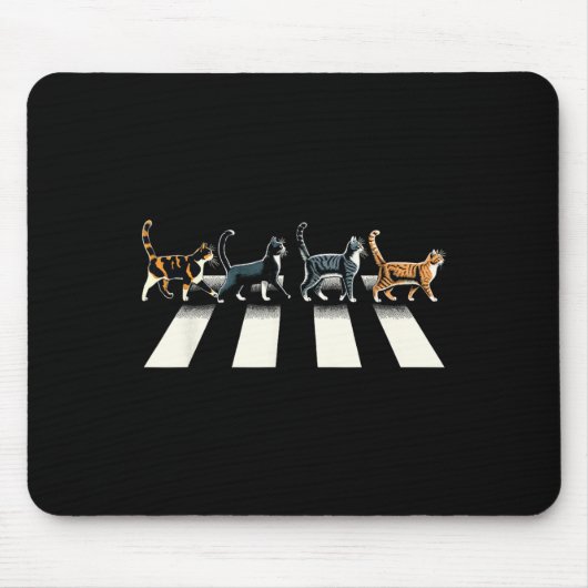 Retro Cat Rock and Roll Musik Geschenk Männer Kind Mousepad (Vorne)
