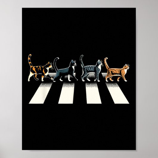Retro Cat Rock and Roll Musik Geschenk Männer Kind Poster (Vorne)