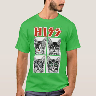 Retro Cat Rock Music Concert Band Men Women Funny  T-Shirt