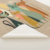 Retro Cat Sherpa Blanket, Retro Sherpadecke (3/4)
