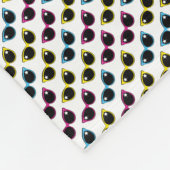 Retro Cat Sonnenbrille Muster Fleecedecke (Ecke)