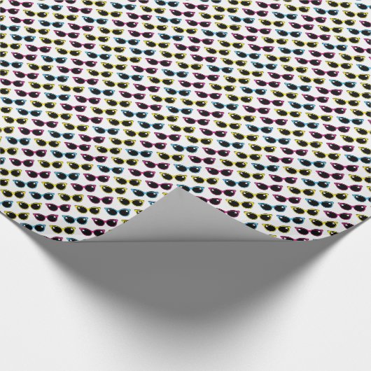 Retro Cat Sonnenbrille Muster Geschenkpapier (Ecke)