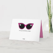 Retro Cat Sonnenbrille Muster mit Rosa Karte (Rückseite)