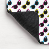 Retro Cat Sonnenbrille Muster Mousepad (Ecke)