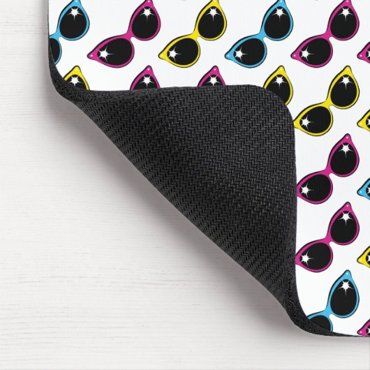 Retro Cat Sonnenbrille Muster Mousepad (Ecke)