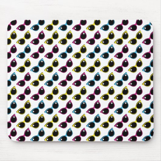 Retro Cat Sonnenbrille Muster Mousepad (Vorne)
