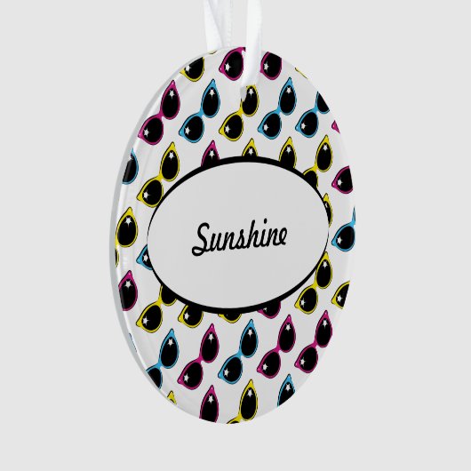 Retro Cat Sonnenbrille Muster Ornament (Vorderseite)