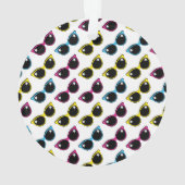 Retro Cat Sonnenbrille Muster Ornament (Rückseite)